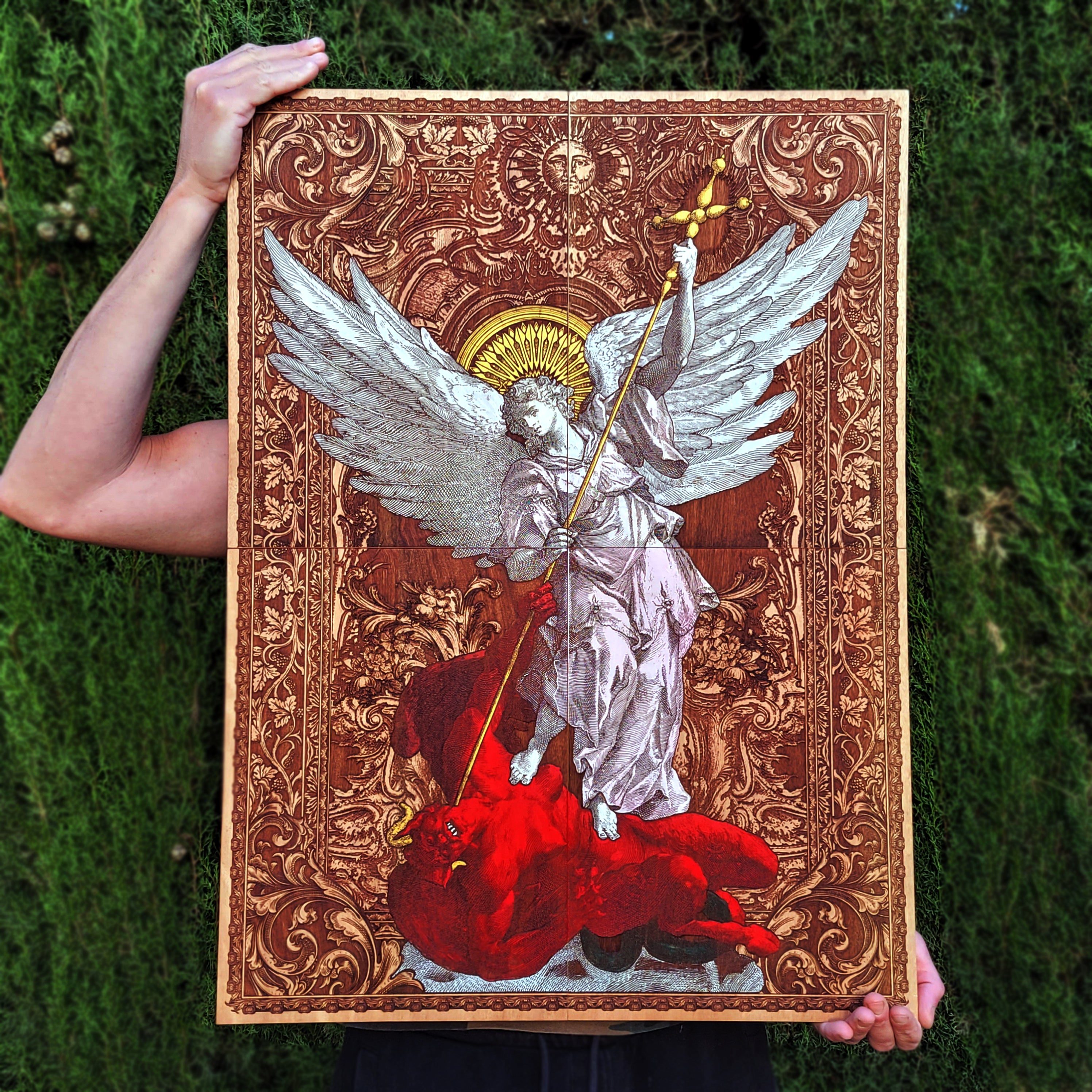 St Michael The Archangel - Mega Size - 4 Wood Pieces
