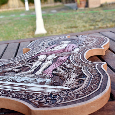 Violín de madera de piel de San Bartolomé