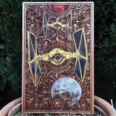 Intergalactic Ship XI Star Wars  - Large Cedar Wood - Hand Painted Star Wars engraved wood phone case