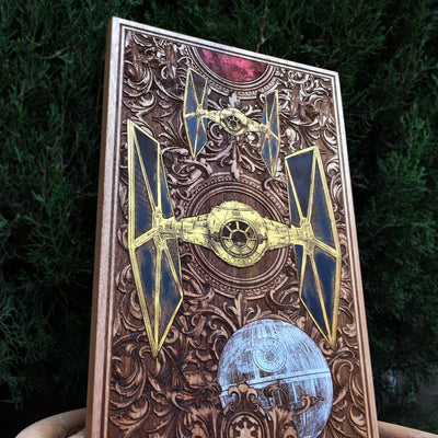 Intergalactic Ship XI Star Wars  - Large Cedar Wood - Hand Painted Star Wars engraved wood phone case