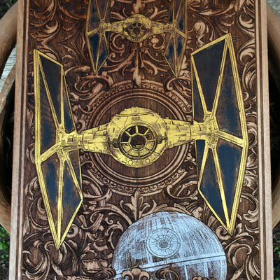 Intergalactic Ship XI Star Wars  - Large Cedar Wood - Hand Painted Star Wars engraved wood phone case