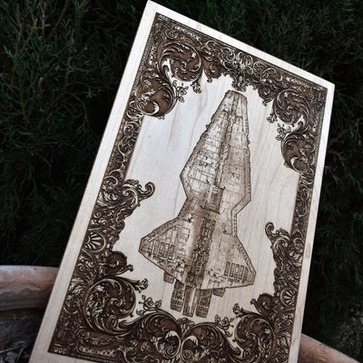 Intergalactic Ship II Star Wars - Medium Star Wars engraved wood phone case