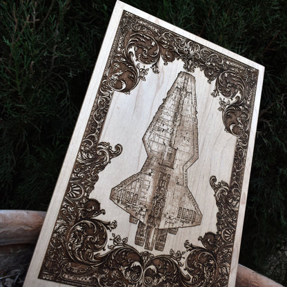 Handcrafted Star Wars wood artwork - perfect geek gift & home decor piece.