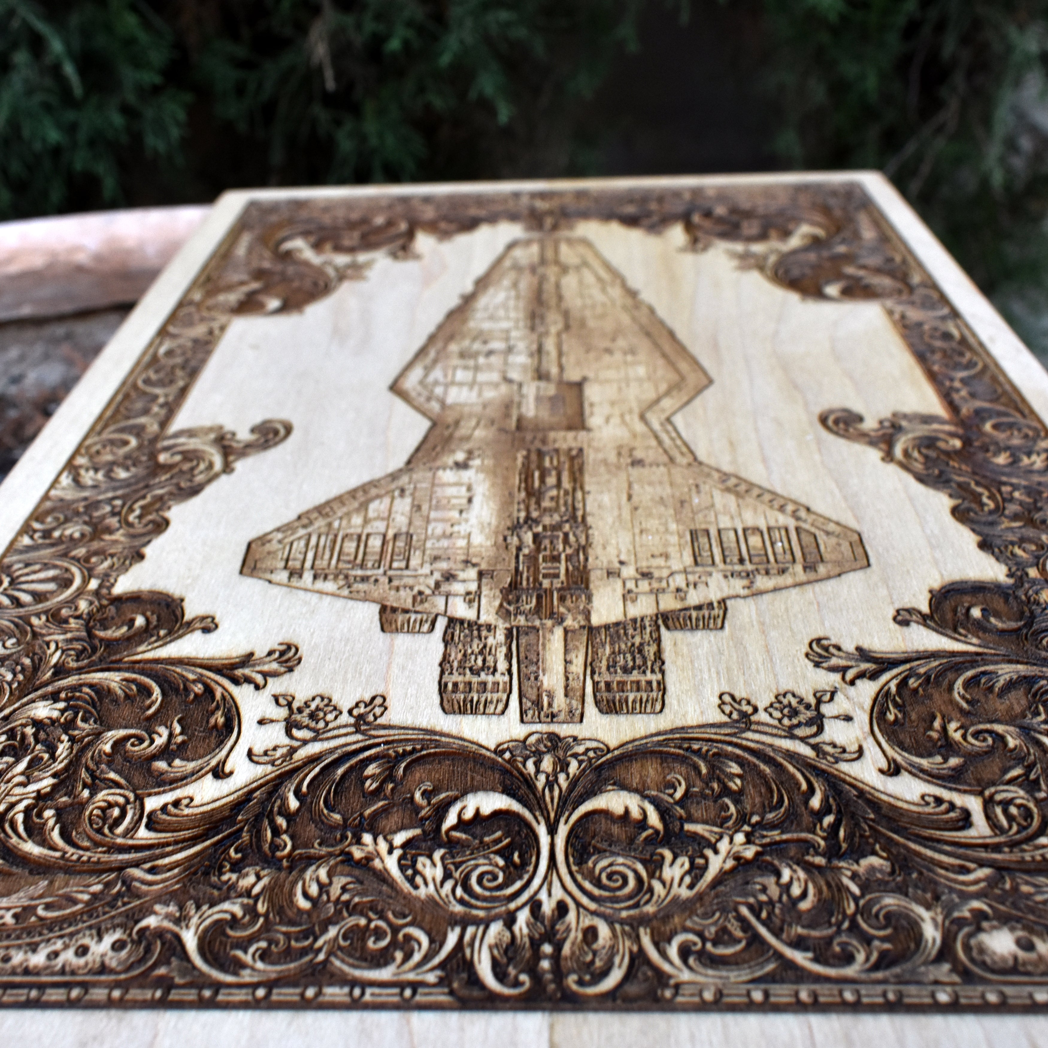 Geeky birthday gift - Star Wars-inspired wooden engraving for collectors.