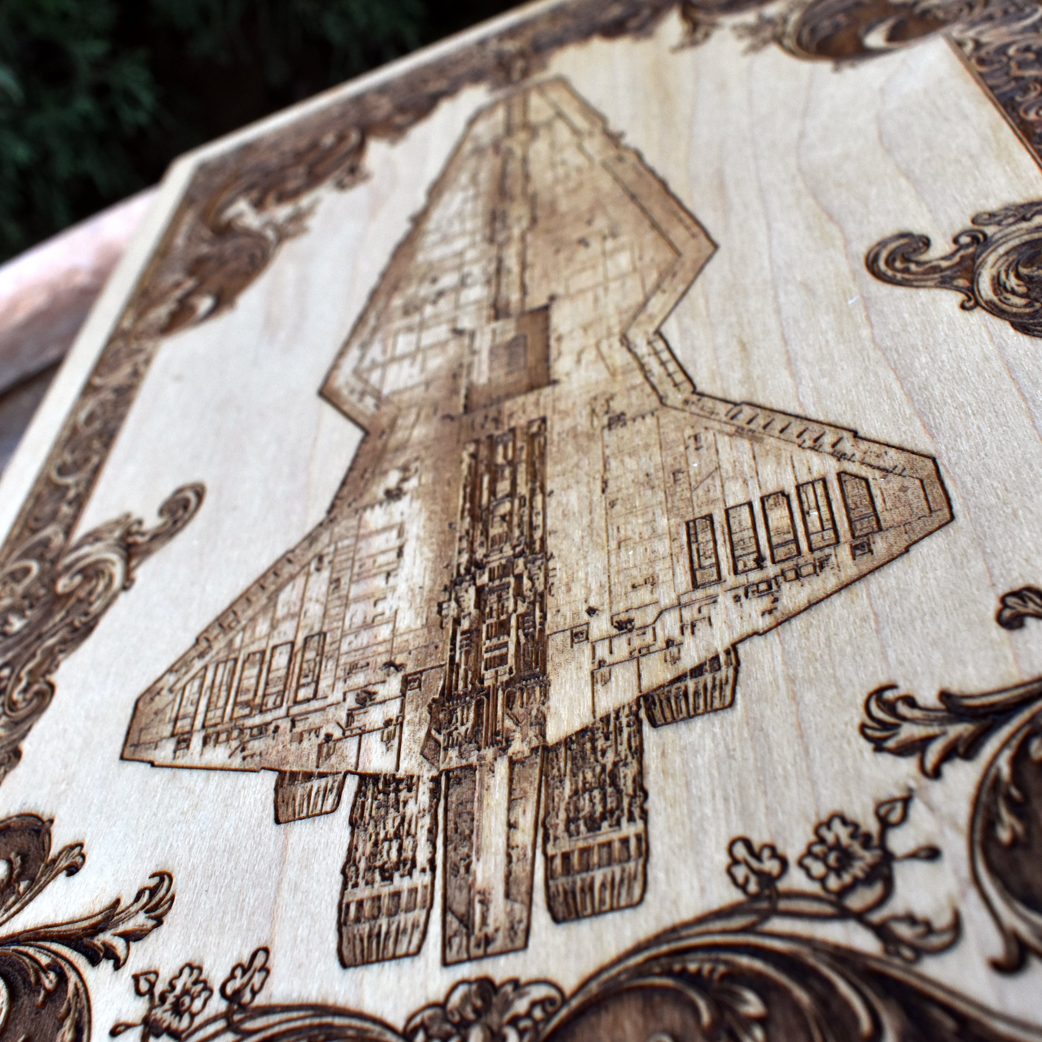 Handmade sci-fi wood art - perfect for Star Wars lovers & home decor.