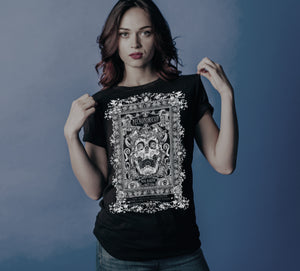 goth black tee for women