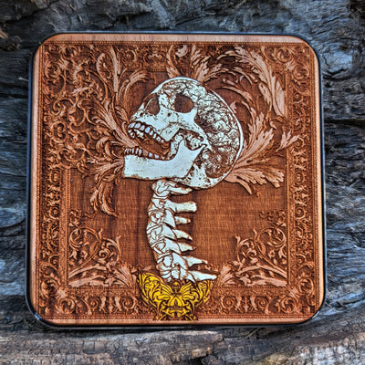 Hand-painted human skull wireless charger for iPhone & Galaxy – Gothic dark art design