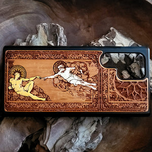 iPhone & Samsung Galaxy Wood Phone Case - Adam Michelangelo Hand Painted