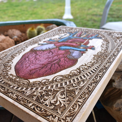 Personalized human heart painting – handcrafted wooden artwork