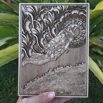 Handmade wooden artwork 'nan' – wood gift for 5 year anniversary, wedding present, gift for him or her, romantic handcrafted decor