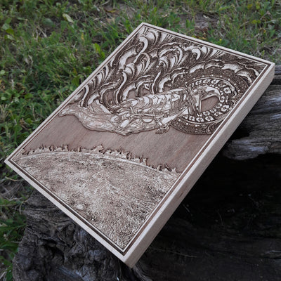 Handmade wooden artwork 'nan' – wood gift for 5 year anniversary, wedding present, gift for him or her, romantic handcrafted decor