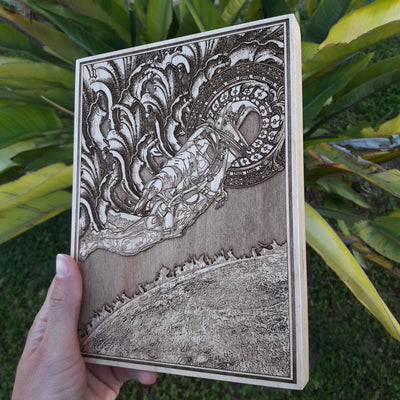 Handmade wooden artwork 'nan' – wood gift for 5 year anniversary, wedding present, gift for him or her, romantic handcrafted decor