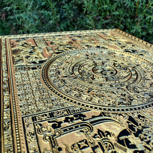Aztec Calendar Black Paint - Large
