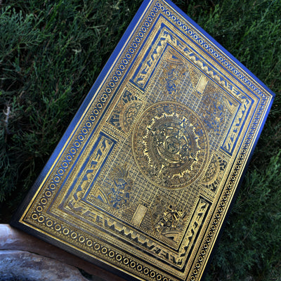 Gothic engraved wood art – gothic art, engraved wood, dark fantasy, skeleton design, artisan crafted