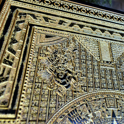 Gothic engraved wood art – gothic art, engraved wood, dark fantasy, skeleton design, artisan crafted