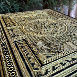 Aztec Calendar Version II Black Paint - Large