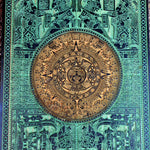 Load image into Gallery viewer, Aztec Calendar Black Gold Green Paint - Medium
