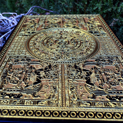 Wooden Aztec calendar wall art, perfect for history lovers and collectors.