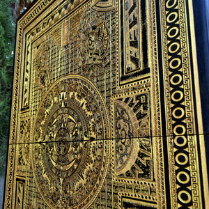 Aztec Calendar version II - Mega Size - 4 Wood Pieces