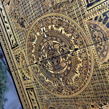 Aztec Calendar version II - Mega Size - 4 Wood Pieces