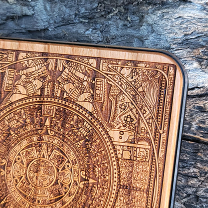 Aztec Calendar Wood Wireless Charger
