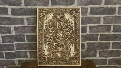 Mythical sea god Neptune carved in wood for beach homes