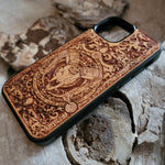 Load image into Gallery viewer, iPhone &amp; Samsung Galaxy Wood Phone Case - Skeleton Artwork &quot;Baphomet&quot;

