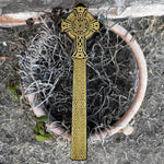 Load image into Gallery viewer, Carved Wall Hanging Celtic Cross Sculpture
