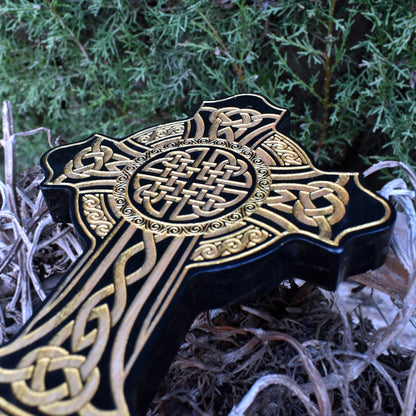 Carved Wall Hanging Celtic Cross Sculpture