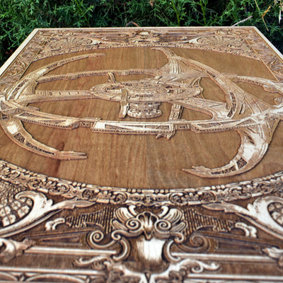 Intergalactic Ship V Enterprise - Large Alien xenomorph HR Giger biomechanical engraved phone case