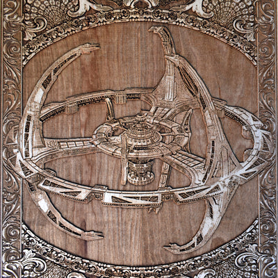 Intergalactic Ship V Enterprise - Large Alien xenomorph HR Giger biomechanical engraved phone case