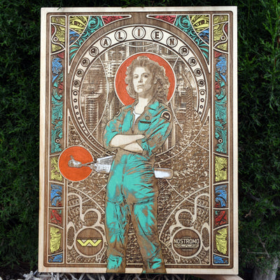 Arte de pared de madera de Ellen Alien I - Grande