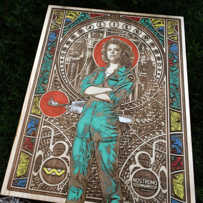 Arte de pared de madera de Ellen Alien I - Grande