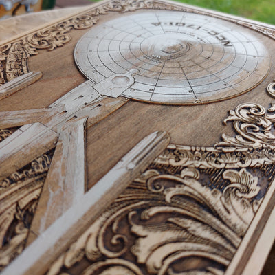 Intergalactic Ship XI Enterprise - Medium Hand Painted Alien xenomorph HR Giger biomechanical engraved phone case