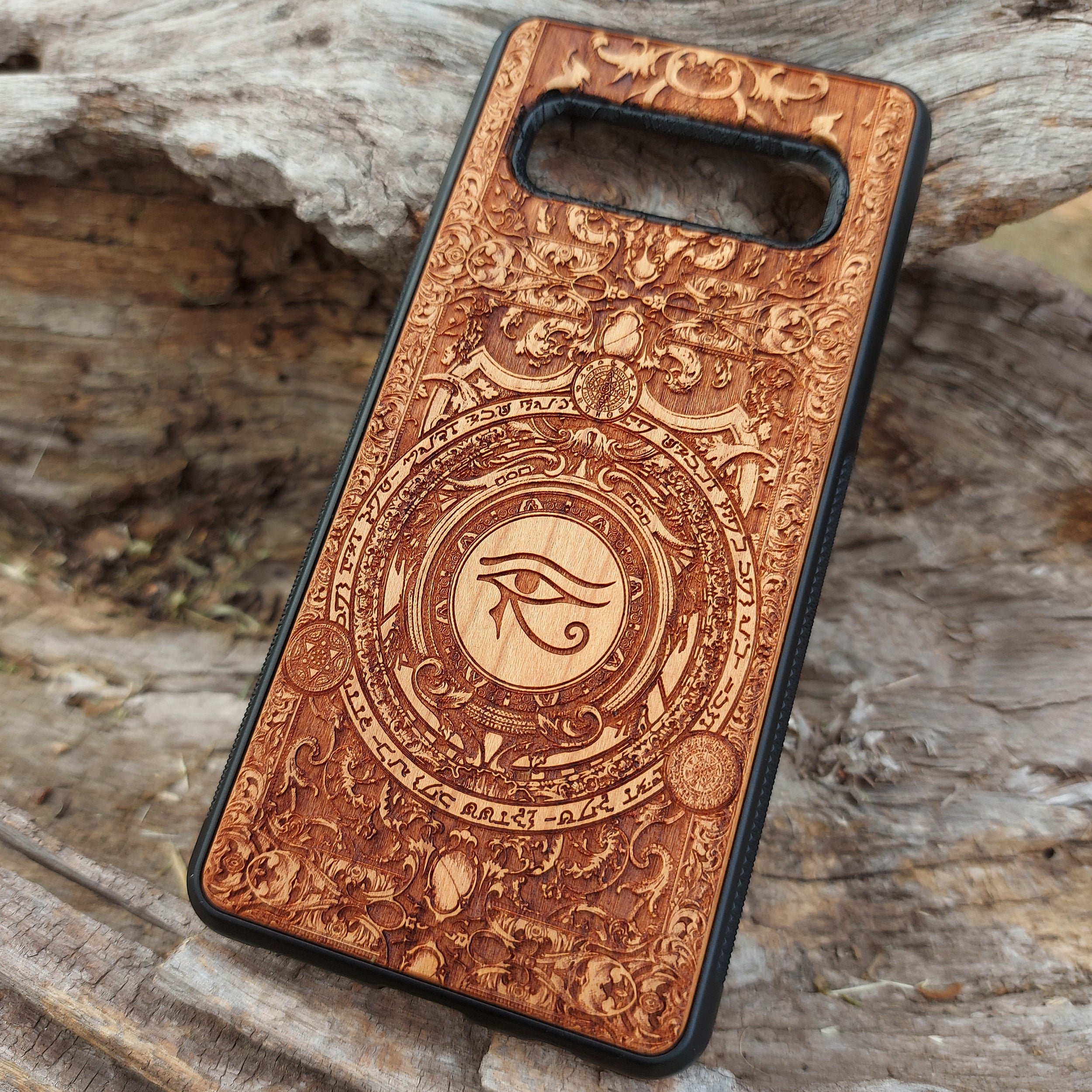iPhone & Samsung Galaxy Wood Phone Case -Artwork "Eye of Horus"