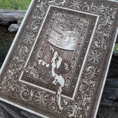 Handmade wooden artwork 'nan' – wood gift for 5 year anniversary, wedding present, gift for him or her, romantic handcrafted decor