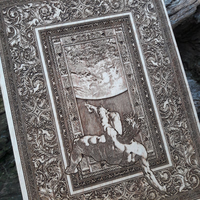 Handmade wooden artwork 'nan' – wood gift for 5 year anniversary, wedding present, gift for him or her, romantic handcrafted decor