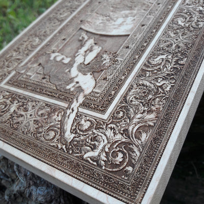 Handmade wooden artwork 'nan' – wood gift for 5 year anniversary, wedding present, gift for him or her, romantic handcrafted decor