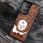 Load image into Gallery viewer, iPhone &amp; Samsung Galaxy Wood Phone Case - Skeleton Artwork &quot;Bone Tomahawk&quot; Hand Painted
