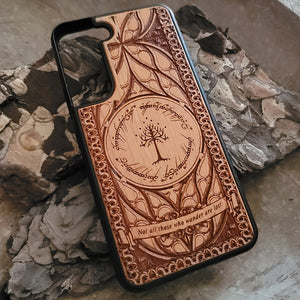 iPhone & Samsung Galaxy Wood Phone Case - Lord of The Rings - Not All Who Wander Are Lost