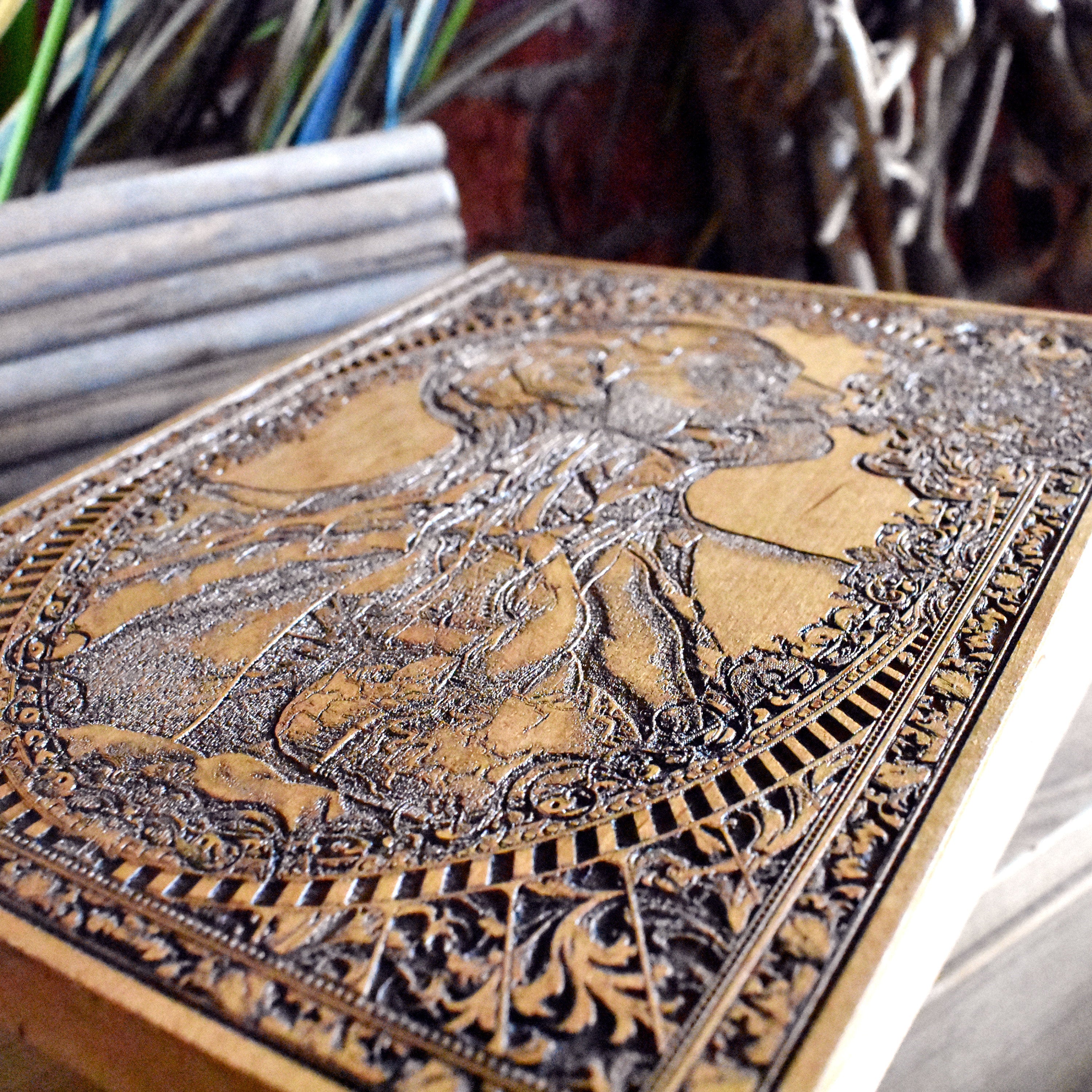 Anatomical wood artwork - handcrafted medical decor for healthcare professionals.