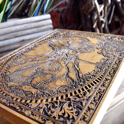 Handmade wooden artwork 'nan' – wood gift for 5 year anniversary, wedding present, gift for him or her, romantic handcrafted decor