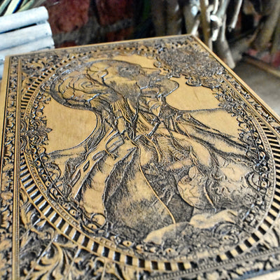 Handmade wooden artwork 'nan' – wood gift for 5 year anniversary, wedding present, gift for him or her, romantic handcrafted decor