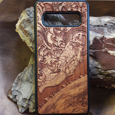 Astronaut laser-engraved wooden phone case for iPhone & Samsung Galaxy – iPhone , S Compatible