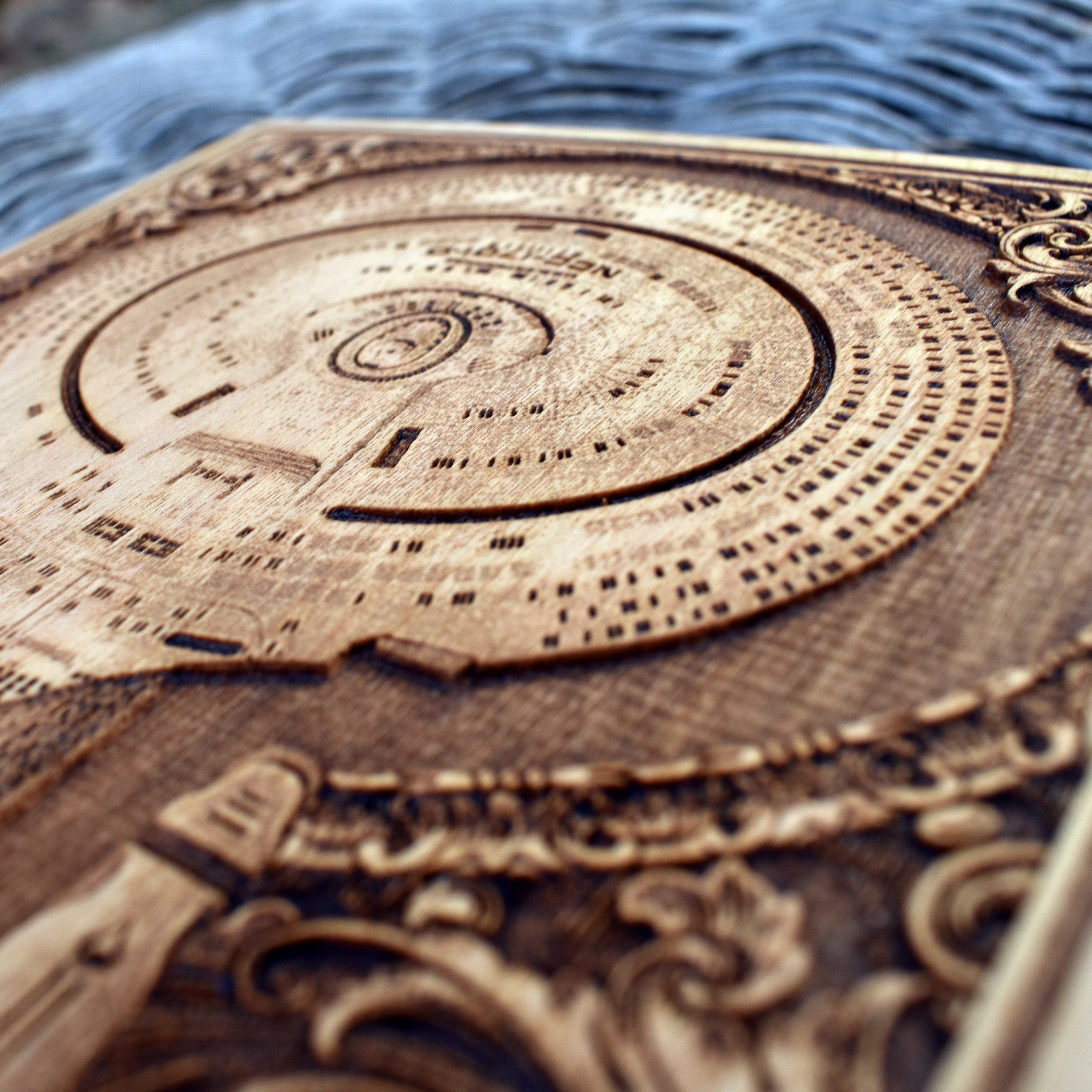 Unique Star Trek-inspired wooden wall art for sci-fi lovers