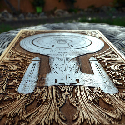 Intergalactic Ship IV Enterprise - Medium Hand Painted Alien xenomorph HR Giger biomechanical engraved phone case