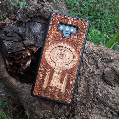 Intergalactic Ship VI Enterprise - Wood Phone Case Alien xenomorph HR Giger biomechanical engraved phone case