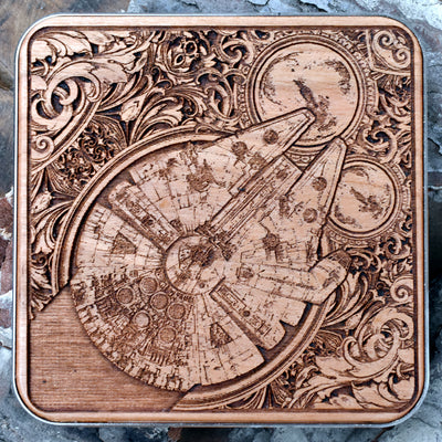 Intergalactic Ship I Star Wars Wireless Charger Star Wars engraved wood phone case