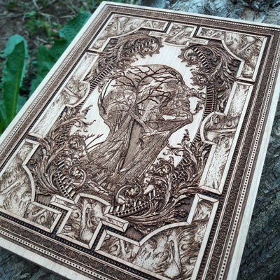 Handmade wooden artwork 'nan' – wood gift for 5 year anniversary, wedding present, gift for him or her, romantic handcrafted decor