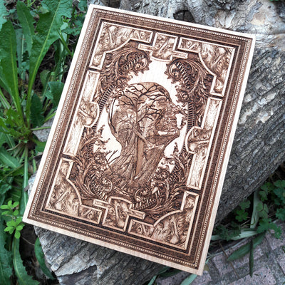 Handmade wooden artwork 'nan' – wood gift for 5 year anniversary, wedding present, gift for him or her, romantic handcrafted decor